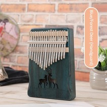 Kalimba 17 Keys 엄지 손가락 피아노 핸드 가드 우드 마호가니 Mbira Body 악기 Piano Creative Music Box, [09] Handguard Blue Deer