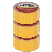 PET 반사테이프 반사 스티커 50mm X 10M 3개입, 황색