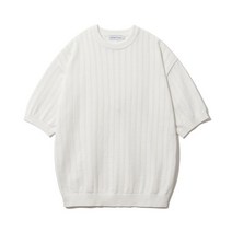 커스텀어클락 펀칭 소프트 코튼 숏 슬리브 크루넥 니트 아이보리 COOSKT035IVORY PUNCHING SOFT COTTON SHORT S리 VE CREW NECK KNIT IV