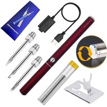 무선 인두기 휴대용 충전식 납땜 인두 6 초 주석 USB 510 인터페이스 팁, [02] CLARET