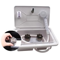 버스 캠핑카 카라반 모터홈 외부 샤워기 냉온수 겸용 버튼식 샤워헤드, 화이트