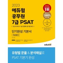 2023 에듀윌 공무원 7급 PSAT 단기완성 기본서 자료해석:단기완성을 위한 기초기술 부록 실력점검 모의고사&OMR 카드