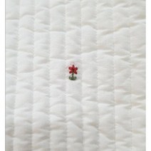 대폭 60수 아사면 별꽃자수 양면줄누빔 원단 color 광목색 & 백아이보리색 [저데니아솜]