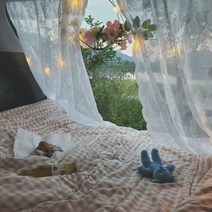 차박 커튼 레이스 캠핑 가리개 세트 카커튼 감성 커튼봉 증정, 차박용 75 x 100 2장 set