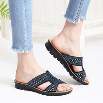 아크라 여성 여자 비쥬 큐빅 발편한 데일리 편한 슬리퍼 3cm