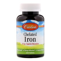 칼슨랩스 킬레이트 아이언 타블렛, 250개입, 1개