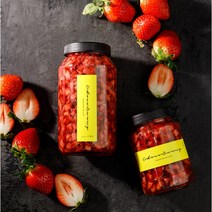 [초코써니 딸기청] 홈카페 딸기 라떼 우유 요거트 과일 수제청 과일청 1kg 500g 답례품 차 선물 세트 대용량 납품, ●1kg베리베리코코청선물포장