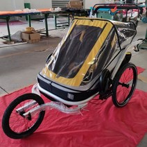 자전거트레일러 자전거 카라반 수레 이중 트윈 바이크 웨건, 3.주황색