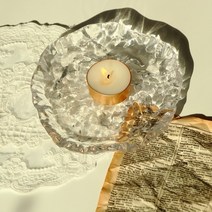 크리스탈 아이스 글라스 유리 캔들 트레이 촛대 악세사리 트레이