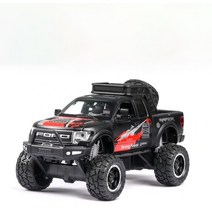 132 포드 랩터 F150 합금 다이 캐스트 자동차 모델 사운드 라이트 픽업 트럭, 6.Black 2