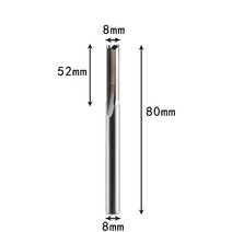 루터기 목공 트리머 Xuhan 3.175mm 4mm 6mm 8mm 생크 2 플루트 텅스텐 카바이드 엔드 밀 CNC 라우터 비트 조각 스트레이트 슬롯 밀링 커터, 16 8X52X80, 3pcs