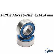해외 10 개 ABEC 5 mr148 2rs mr148 2rs mr148 rs mr148rs 8x14x4mm 파란색 고무 밀폐형 소형 깊은, 파란, ABEC 3