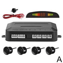 자동차센서 부품 자동차 LED 주차 센서 키트 4 22mm 역방향 레이더 사운드 경고 표시기 시스템, [01] Black
