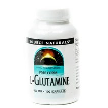 Source Naturals L-글루타민 500mg 캡슐, 100개입, 6개