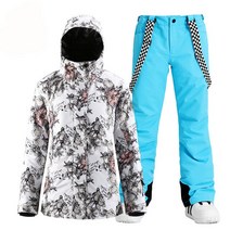인라인 숏스키 스노우 스키화 부츠 스키에이트 SMN 플라워 스노우보드 의류 세트 여성용 방수 의상 겨울 야외 스키 재킷 스트랩 팬츠 저렴한 신제품, 10.picture jacket  pant - XL