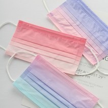 [당일출고 무배] 대형 일회용 3중구조 부직포 덴탈 그라데이션 패션 마스크 10매 캔디플래닛, [MK004]컬러톡패션마스크(퍼플2색), 10개입