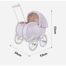 라탄 걸음마 보조기 유모차 돌잔치 백일상 소품 촬영, 화이트