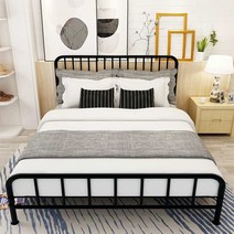 철제 침대 프레임 대형 킹 퀸 더블 매트리스 받침대, 135cm x 200cm