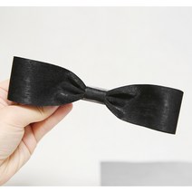 베이직 블랙 리본핀 로맨틱 헤어 악세사리 집게 머리핀 핸드메이드