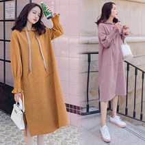 로맨틱홀리데이 성 루즈핏 빅사이즈 임산부 원피스 후드 가을 - 518