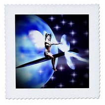 3dRose qs_179665_5 The Maidens Moon is a Young Fairy Representing The Maiden-Quilt Square 14 by 14-, 1