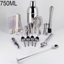 칵테일 세트 스텐 키트 가방 300 500 700 입문 쉐이커 거치대 셰이커 바텐더 바 도구 barware 믹서 머들러 스트레이너 스푼 푸어러 1-30 pcs 셰이커 33, 협력사, 14P 750ml