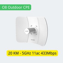 Tenda 와이파이 야외 CPE 무선 AP 브리지 라우터 장거리 확장기 와이파이 안테나 리피터 433mbps 20km 액세스 포인트 20km, CHINA_Add US Adapter | 20KM 43