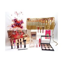MIX BRANDS Make Up Beauty Bundle For Women Gift Hamper Professional Kabuki Makeup Brushes Perfume Co