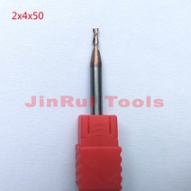 산업용 Jerray 1 개 2mm 2x4x 50l HRC55 2 플루트 플랫 엔드 밀 카바이드 CNC 라우터 비트 커터 도구 나이