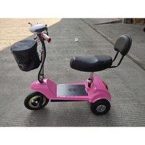 노인전동차 전기 오토바이 장애인 스쿠터 경량 레저 접이식, 48V, 핑크 2인승