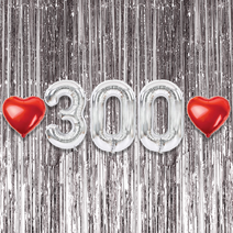 300일 이벤트 포토존 세트 아기 기념일 커플 축하 기념 숫자 풍선 하트, 17.커튼-(실버)-300(소)-실버