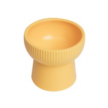 멍해묘해 강아지 밥그릇 고양이 물그릇 수반 도자기 세라믹 애견 식기 매트, 1개, 높은식기+옐로우