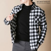 하트비트 케잇시 체크 남방 베이직핏 캐주얼 긴팔 셔츠 커플룩 단체복 남자 여자 남여공용 빅사이즈 커플티 댄디 고방 와이셔츠 단체티