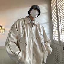 초가을 모터사이클 자켓 라이딩 점퍼 바람막이 빈티지 윈드러너, 화이트