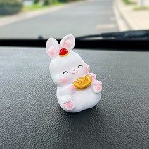 러블리 래빗 차량용 피규어 주차번호판 행운 성서로움 돈벼락 금전운 출입평안 계묘년 토끼띠 새해 축복 대시보드 장식품 인테리어 네비게이션 네비 내부 꾸미기 짱 귀염, 타입11-래빗 1마리