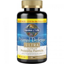 가든오브라이프 프라이멀 디펜스 유산균 216캡슐, 216 Count (Pack of 1)