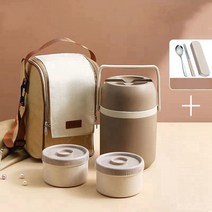 oyoson 보온보냉도시락 런치박스, 1.9L, 갈색