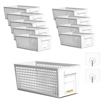 또사자 다용도 수납 바구니 바스켓 10p + 투명접착후크 2p, 화이트(소), 10개
