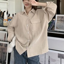 어라운드24 여성 코듀로이 박시 아우터 포켓 보이핏 남방 셔츠