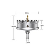 12-200mm TCT 홀 쏘 드릴 비트 합금 카바이드 코발트 스틸 커터 스테인리스 스틸 플레이트 철판 절단 키트, 95mm