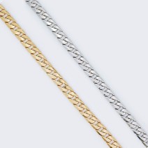 볼드체인목걸이 납작체인 메탈체인부자재1M 목걸이만들기 악세사리부자재 악세사리체인, OR(실버)