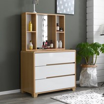 [플레인홈] 시젤 화장대 세트 거울 포함, 색상:무늬목