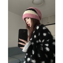 Y2K 니트 모자 벙거지 두꺼운 털모자 키치 하이틴룩 일본 감성 패션