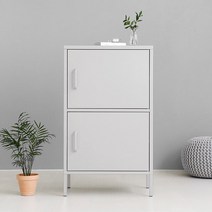마켓비 MKB 철제수납장 캐비넷 모던세로 2문 6001015, 라이트그레이 7725.7376
