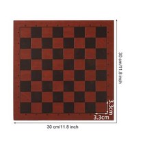 8x8 그리드 미세 인쇄 체스 판 PVC 국제 체스 바둑판 매트 재미있는 가족 연동 전략 게임, 30 cm-red brown