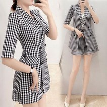 [CESS] 6224 5부소매 체크 반바지 정장세트