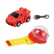 제이즈 Mini Electric Car Remote Control Watch Toys Boy Girl Cartoon RC Small Analog for Children Gifts, [01] Red