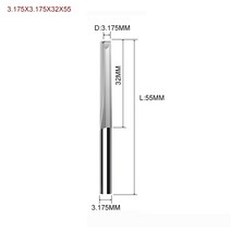 CNC조각기 각인기1개 3.175mm 4mm 6mm 8mm 2 개의 플루트 스트레이트 슬롯 엔드 밀링 커터 목재 CNC 조각, 16 3.175X3.175X32X55