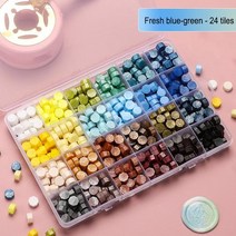 저스트앳 DIY 왁스 인감 스탬프 세트 키트 블루 오션 옻칠 공예 용품 생일 결혼식 초대장 장식 씰링, [19] 24 grid 600pcs