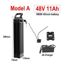 2인승전기자전거 실버 피쉬 18650 리튬 이온 배터리 전기 자전거 Fiets Accu Akku 및 36V 48V 11Ah 시, 06 Model A 48V 11Ah, 한개옵션1